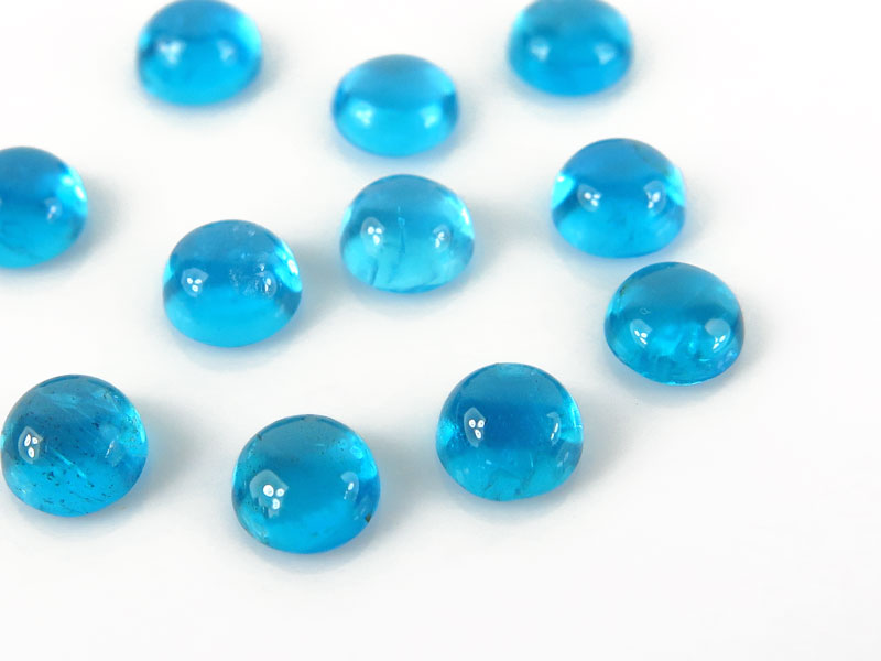 Neon Blue Apatite Round Cabochon ~ Various Sizes