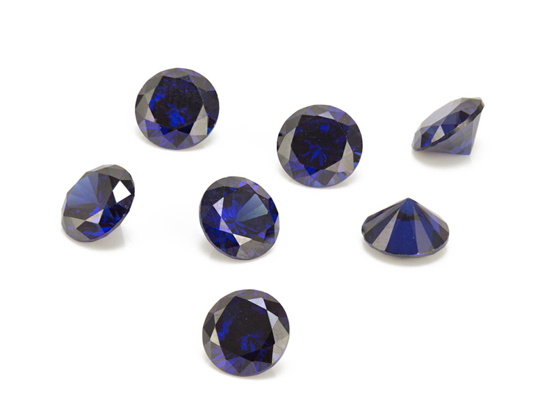 Cubic Zirconia Round ~ Dark Blue ~ Various Sizes