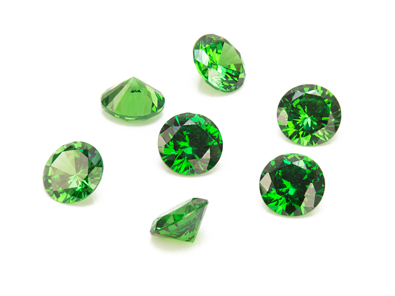 Cubic Zirconia Round ~ Green ~ Various Sizes