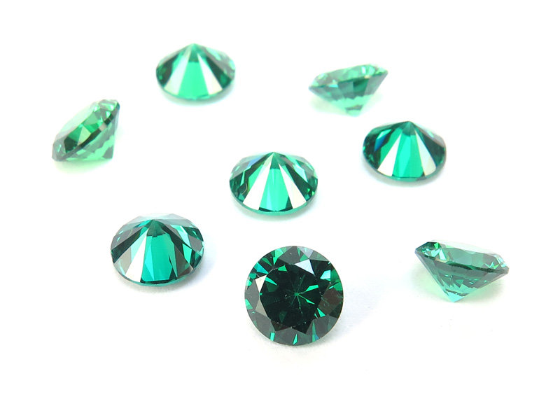 Cubic Zirconia Round ~ Teal ~ Various Sizes