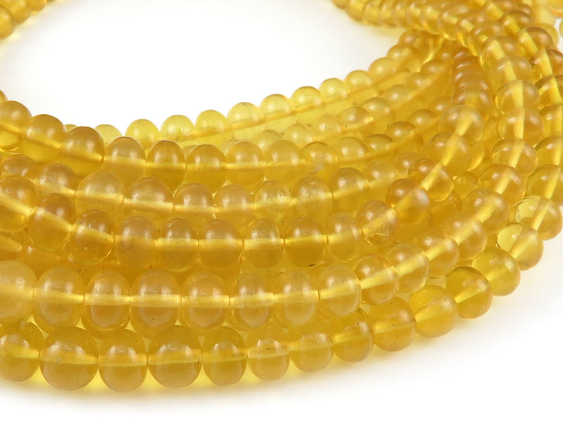 AA Yellow Opal Smooth Rondelle Beads ~ Various Sizes ~ 8.5'' Strand