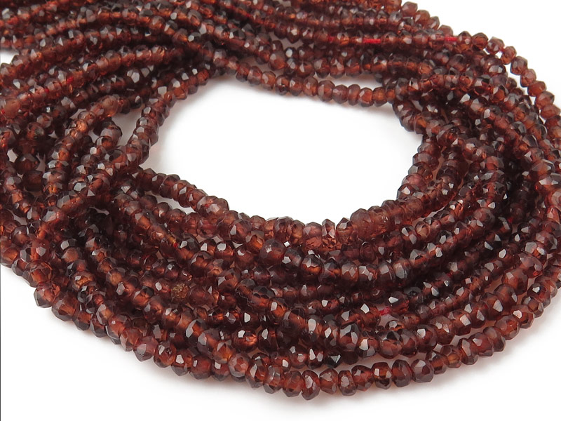 Garnet Faceted Rondelles 3.25mm ~ 13.5'' Strand