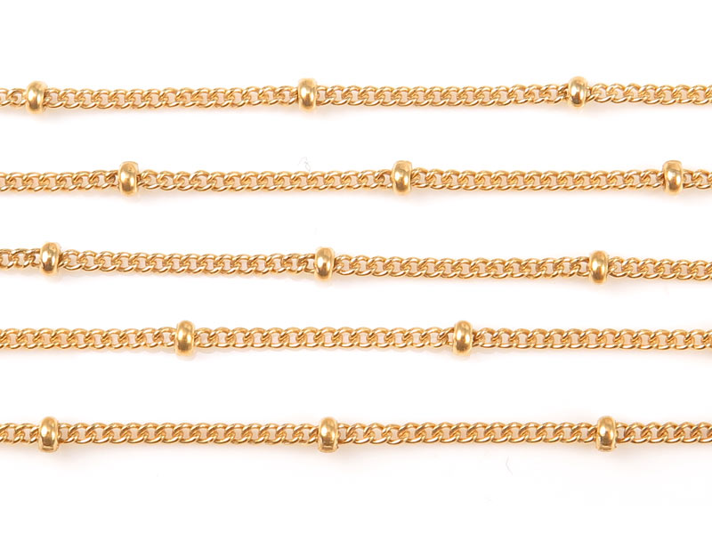 Gold Filled Satellite Chain 1.5 x 1.2mm (16mm ball spacing) ~ by the Foot