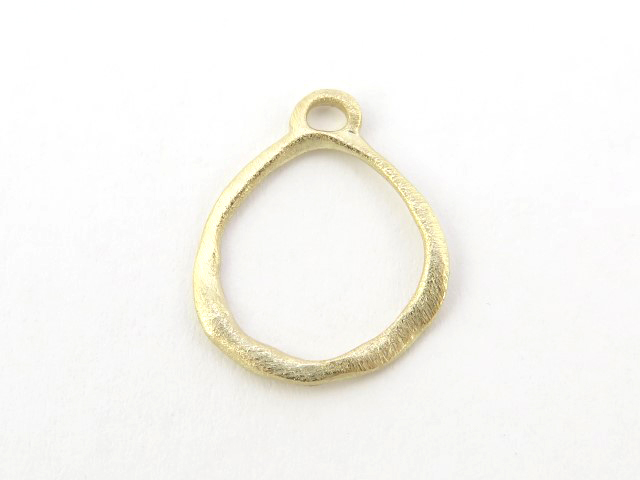 Gold Vermeil Organic Circle Pendant 14mm