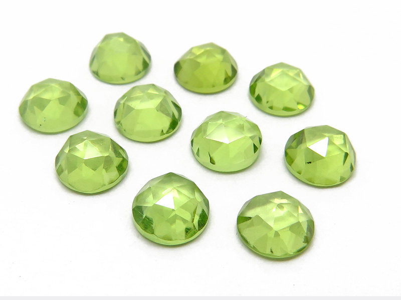 Peridot Rose Cut Round Cabochon ~ Various Sizes