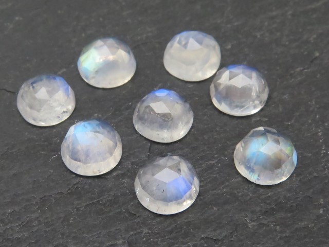 Rainbow Moonstone Rose Cut Round Cabochon ~ Various Sizes